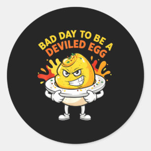 Bad Day To Be A Deviled Egg Funny Thanksgiving Din Classic Round Sticker