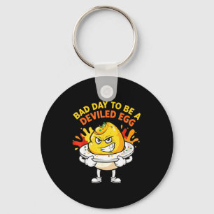 Bad Day To Be A Deviled Egg Funny Thanksgiving Din Keychain