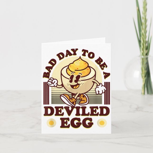 Bad Day To Be A Deviled Egg Funny Thanksgiving Egg Card (Front)