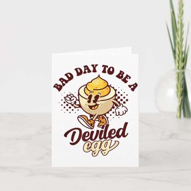 Bad Day To Be A Deviled Egg Funny Thanksgiving Egg Card (Front)