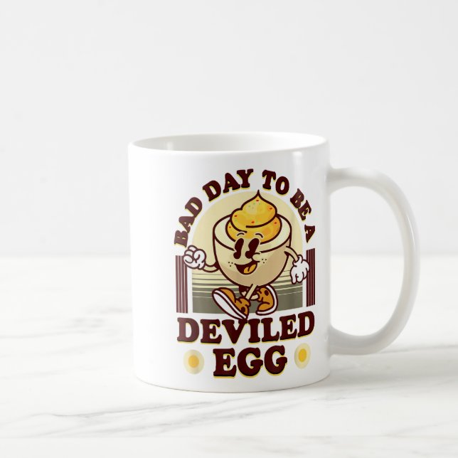 Bad Day To Be A Deviled Egg Funny Thanksgiving Egg Coffee Mug (Right)