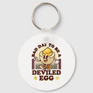 Bad Day To Be A Deviled Egg Funny Thanksgiving Egg Keychain