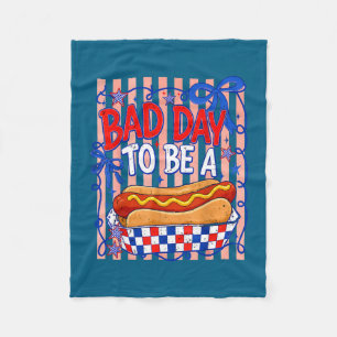 Bad day to be a hot dog american funny bbq fleece blanket
