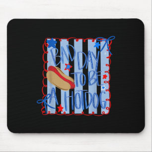 Bad Day To Be A Hotdog 4th Of July Coquette Bow Mouse Pad