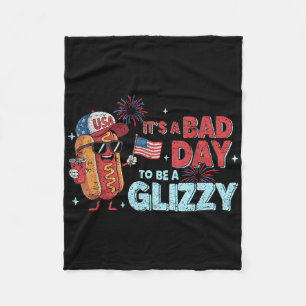 Bad Days Hotdog Wiener Glizzy Firework 4th July Pa Fleece Blanket