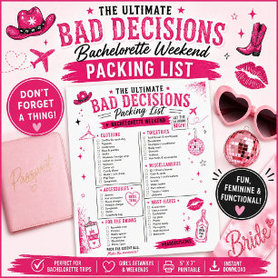 Bad Decisions Bachelorette Packing List