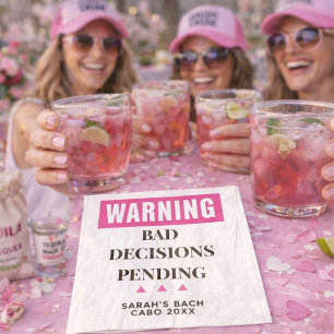 Bad Decisions Pending   Personalized Bachelorette  Napkin