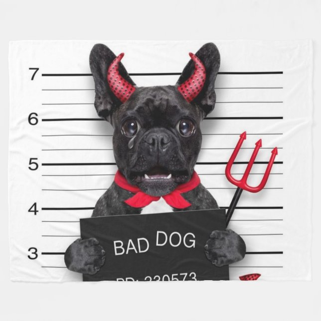 BAD DOG FLEECE BLANKET (Front (Horizontal))