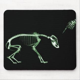 Bad Dog X-ray Skeleton in Green Mouse Pad