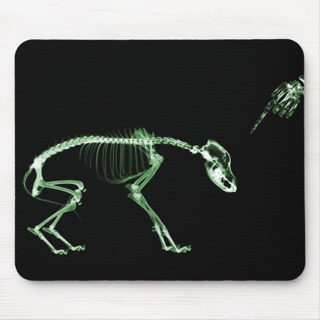 Bad Dog X-ray Skeleton in Green Mouse Pad (Front)