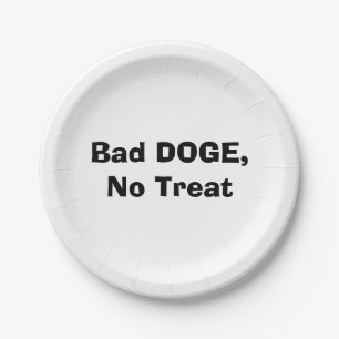 Bad DOGE, No Treat Paper Plate