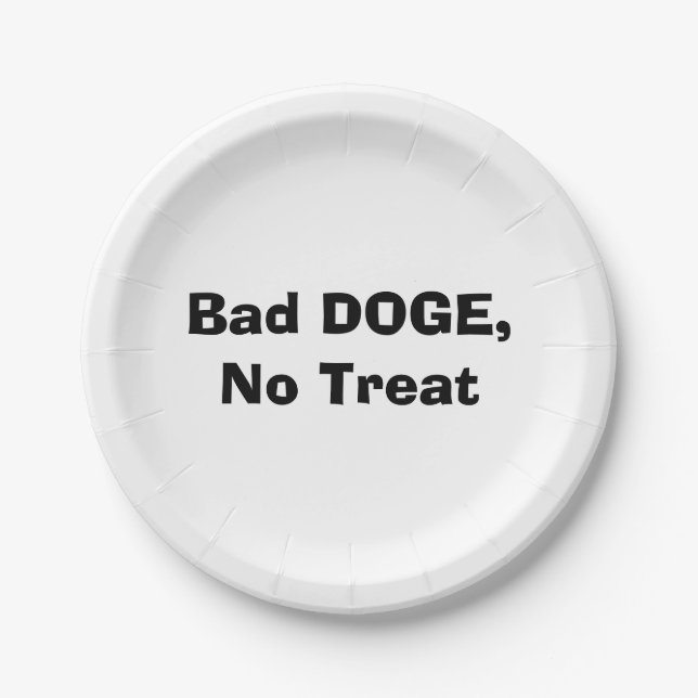 Bad DOGE, No Treat Paper Plate (Front)