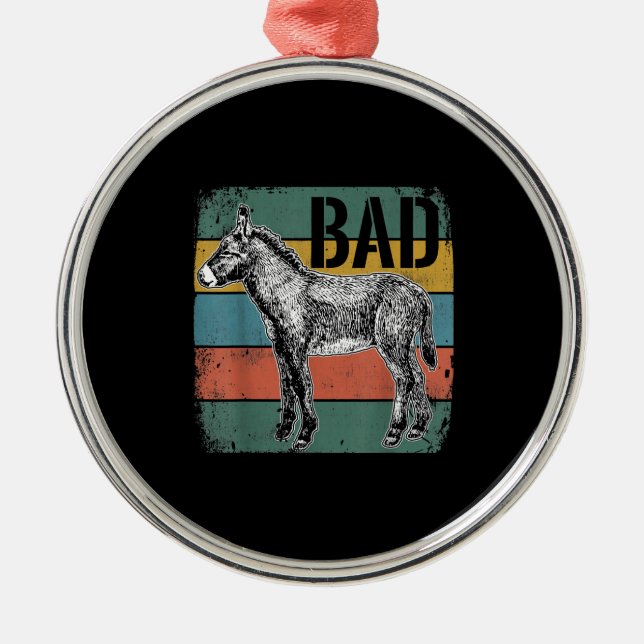 Bad Donkey Meme | Cute Donkey Lover Gifts Metal Ornament (Front)
