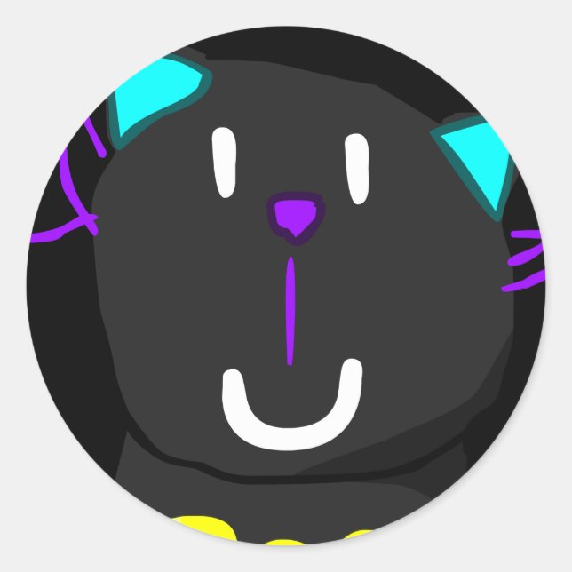 Bad Dream Cat Classic Round Sticker (Front)