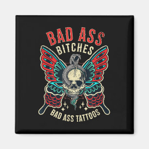 Bad Es Tattooed Women Empowered Retro Tattoo Flash Magnet