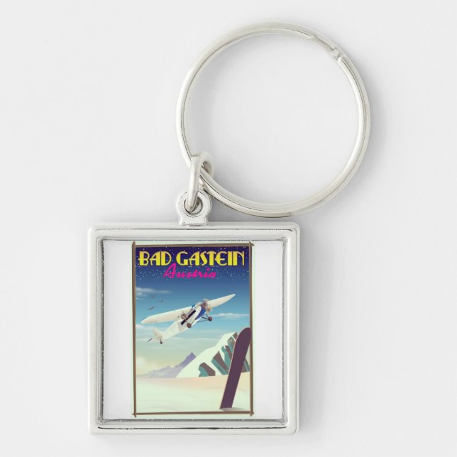 Bad Gastein Austria Snowboarding poster Keychain (Front)
