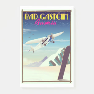 Bad Gastein Austria Snowboarding poster Post-it Notes