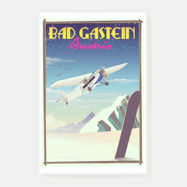 Bad Gastein Austria Snowboarding poster Post-it Notes (Front)