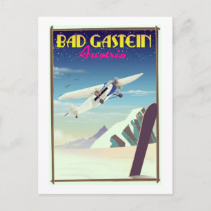 Bad Gastein Austria Snowboarding poster Postcard