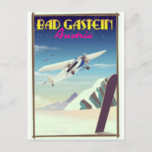 Bad Gastein Austria Snowboarding poster Postcard