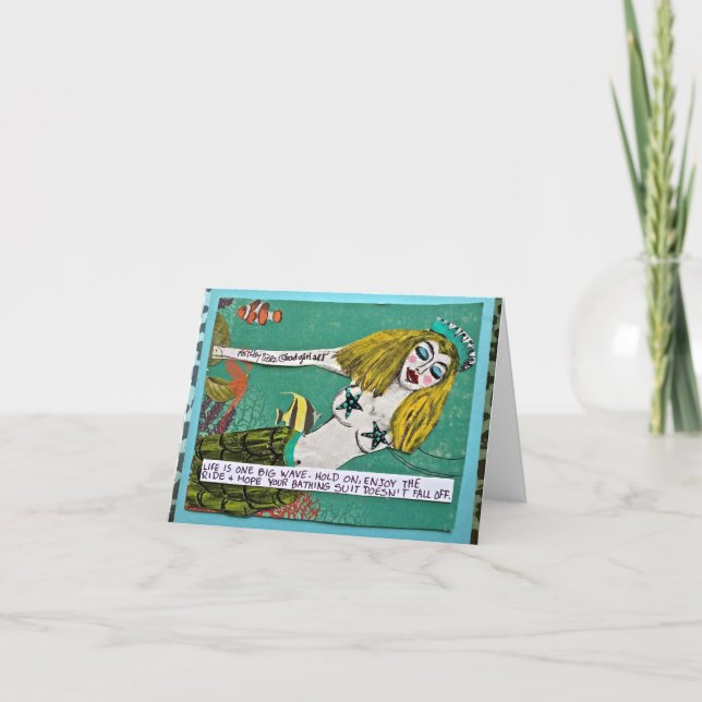 BAD GIRL ART MERMAID CARTE POUR NOTES (Devant)