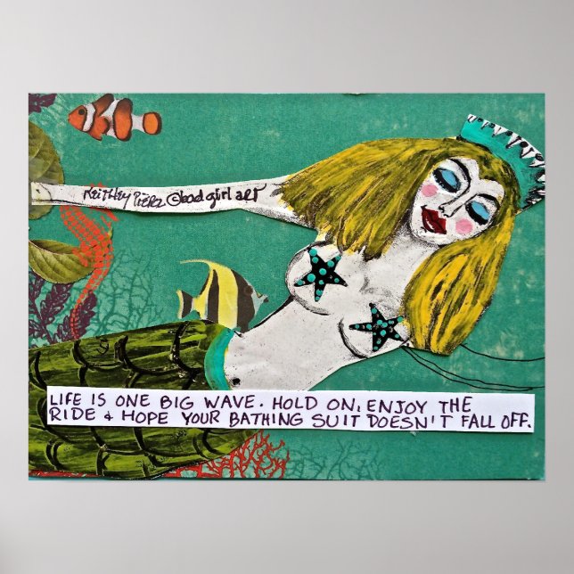 BAD GIRL ART MERMAID POSTER. POSTER (Front)