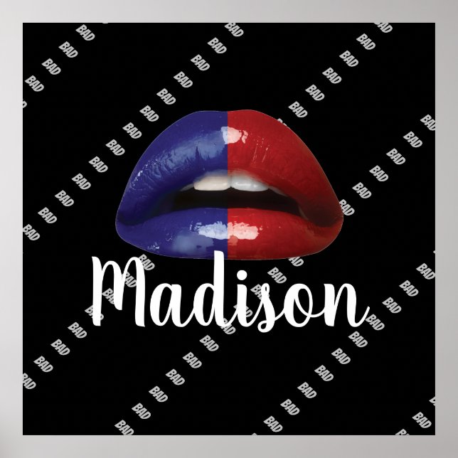 Bad Girl Makeup Lipstick Beauty Custom Personalize Poster (Front)
