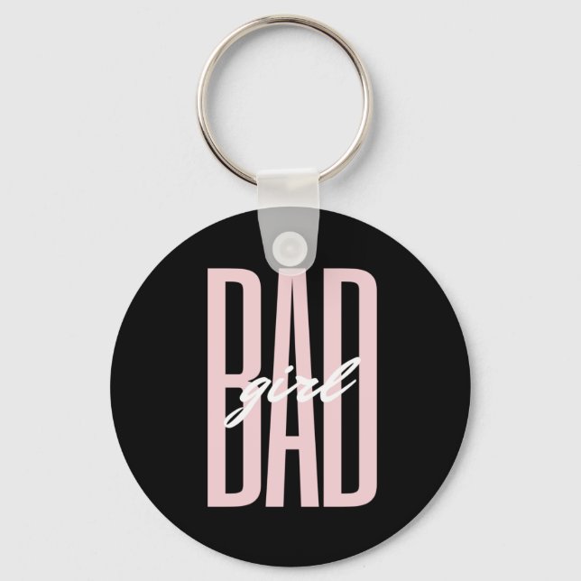 Bad girl typography keychain (Front)