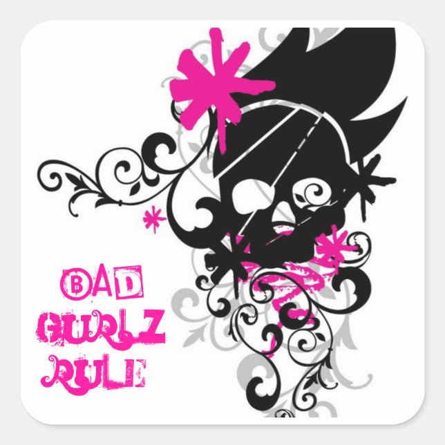 Bad Gurlz Rule Square Sticker (Front)