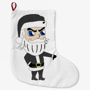 bad guy santa claus large christmas stocking