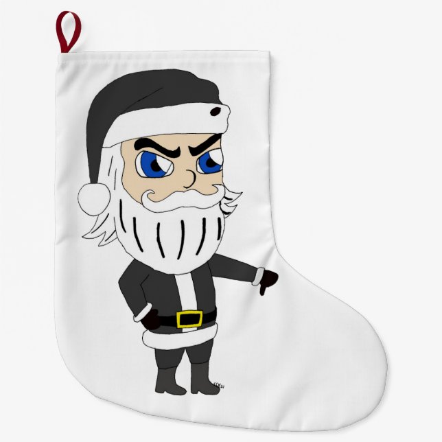 bad guy santa claus large christmas stocking (Front)