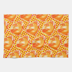 bad guy ugly fish funny cartoon kitchen towel