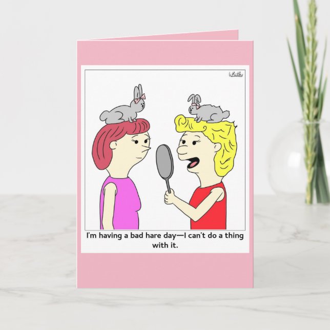 Bad Hair - Bad Hare Day Card (Front)