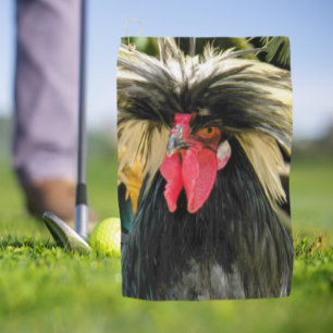 Bad Hair Chicken Photo Golf Towel