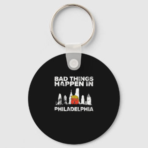 Bad Happen Philadelphia Halloween Spooky Trumpkin Keychain