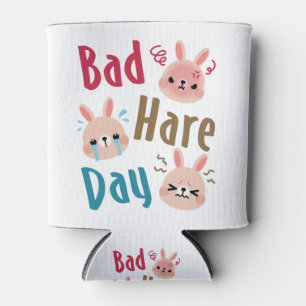Bad Hare Day Funny Bunny Rabbit Kawaii Easter Can Cooler
