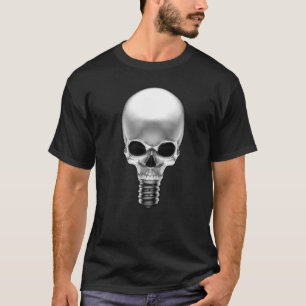 Bad Idea Gothic Skull Halloween Light Bulb   T-Shirt