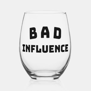 BAD Influence Stemless Wine Glass – Bold Black