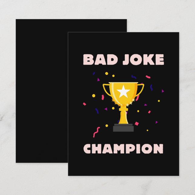 Bad Joke Champion Enclosure Card (Front/Back)
