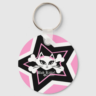 Bad Kitty Catoure Star Keychain