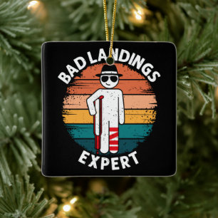 Bad Landing Expert Broken Leg Bone Injury Recovery Ceramic Ornament
