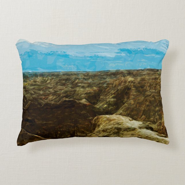 Bad Lands National Park South Dakota Abstract Decorative Pillow (Front)