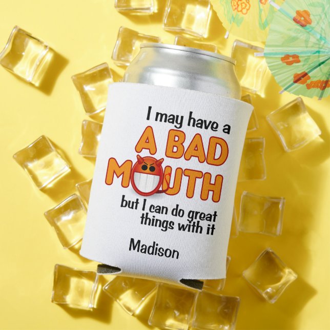 Bad Mouth custom name Can Cooler (In Situ Summer)