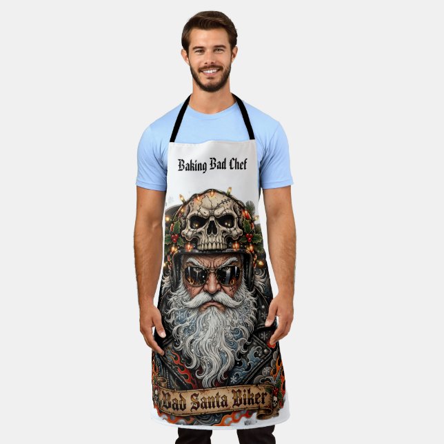 Bad Mr Claus Biker Baking Bad Chef  Apron (Worn)