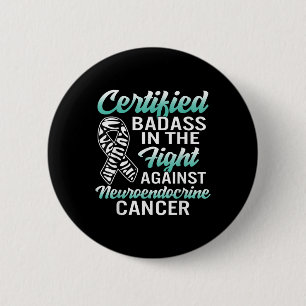 Bad Neuroendocrine Cancer Awareness Net Zebra Ribb 2 Inch Round Button