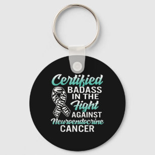 Bad Neuroendocrine Cancer Awareness Net Zebra Ribb Keychain