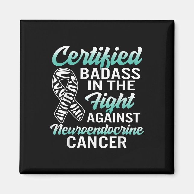 Bad Neuroendocrine Cancer Awareness Net Zebra Ribb Magnet (Front)