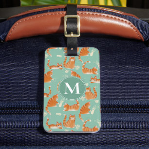 Bad Orange Tabby Cats Knocking Stuff Over Luggage Tag