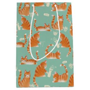 Bad Orange Tabby Cats Knocking Stuff Over Medium Gift Bag
