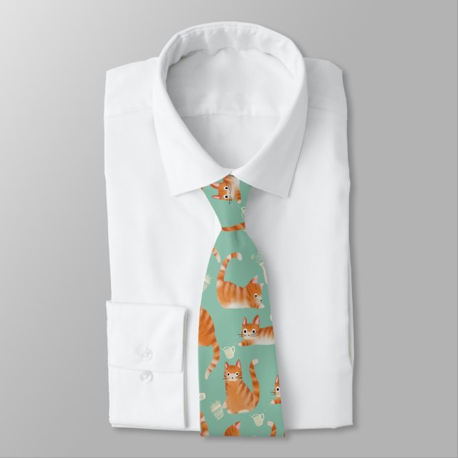 Bad Orange Tabby Cats Knocking Stuff Over Tie (Tied)
